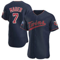 Ndoa M.Twins #7 Joe Mauer Player Navy 60th Home Limited Elite Stitched Jerseys