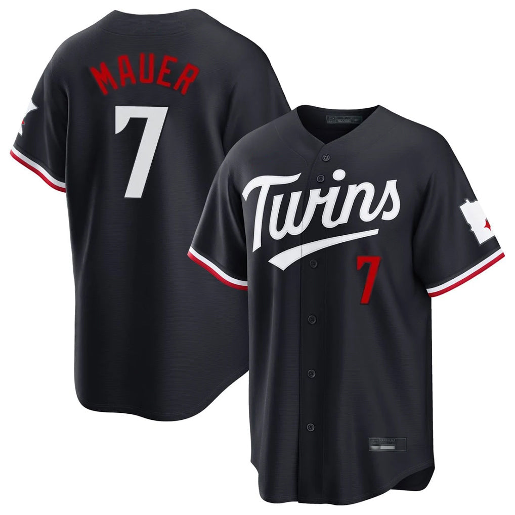Ndoa M.Twins #7 Joe Mauer Player Navy Home Game Stitched Jerseys