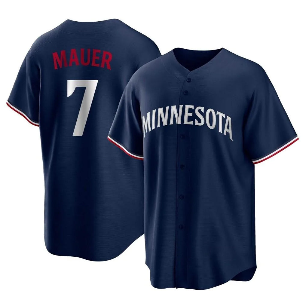 Ndoa M.Twins #7 Joe Mauer Player Navy Replica Alternate Home Stitched Jerseys