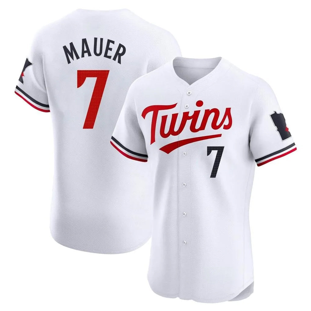 Ndoa M.Twins #7 Joe Mauer Player White Home Limited Elite Stitched Jerseys