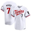 Ndoa M.Twins #7 Joe Mauer Player White Home Limited Stitched Jerseys