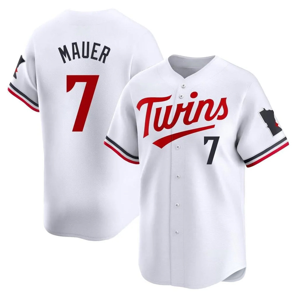 Ndoa M.Twins #7 Joe Mauer Player White Home Limited Stitched Jerseys