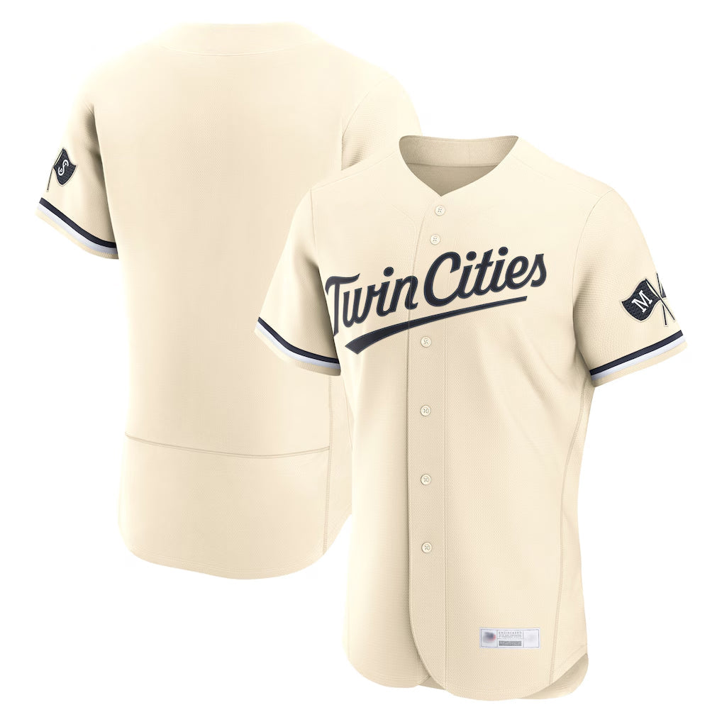 Ndoa Minnesota Twins Blank Player Cream Home Limited Elite Stitched Jerseys
