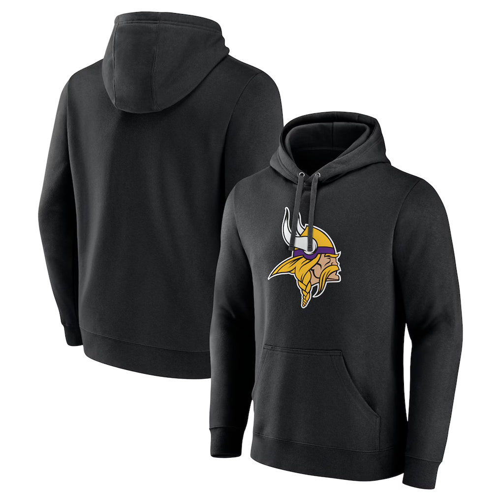 Ndoa MN.Vikings Black LOGO Pullover Hoodies Limited Game Blank Player Stitched Jerseys