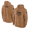 Ndoa MN.Vikings Brown Salute to Service Pullover Hoodies Limited Game Blank Player Stitched Jerseys