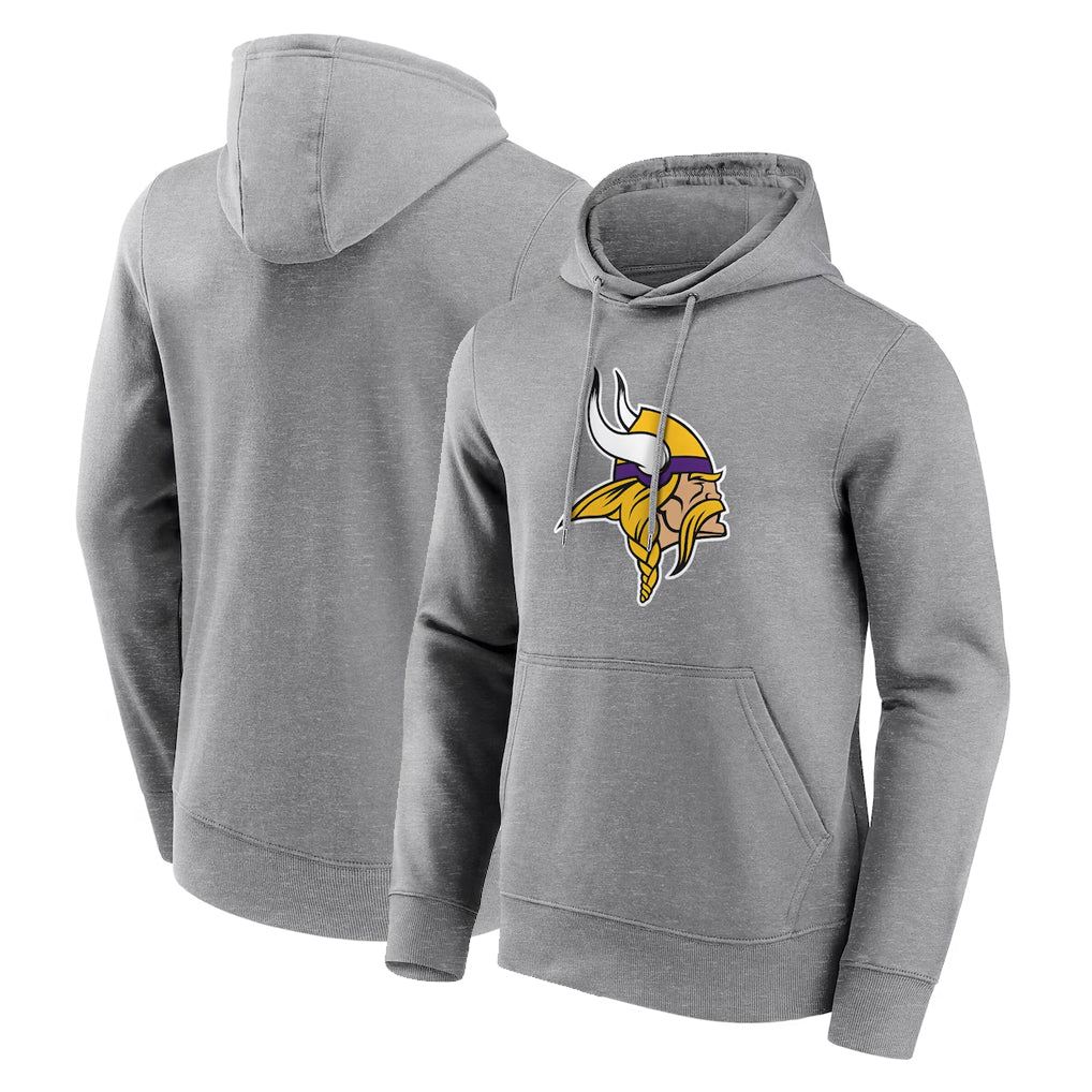 Ndoa MN.Vikings Gray LOGO Pullover Hoodies Blank Player Home Game Stitched Jerseys