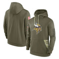 Ndoa MN.Vikings Olive Salute to Service Pullover Hoodies Blank Player Stitched Jerseys