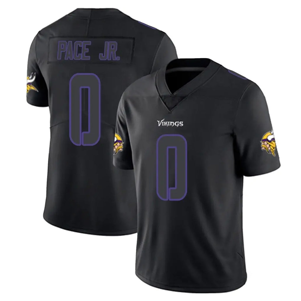 Ndoa MN.Vikings #0 Ivan Pace Jr. Player Black Impact LImited Home Game Stitched Jerseys