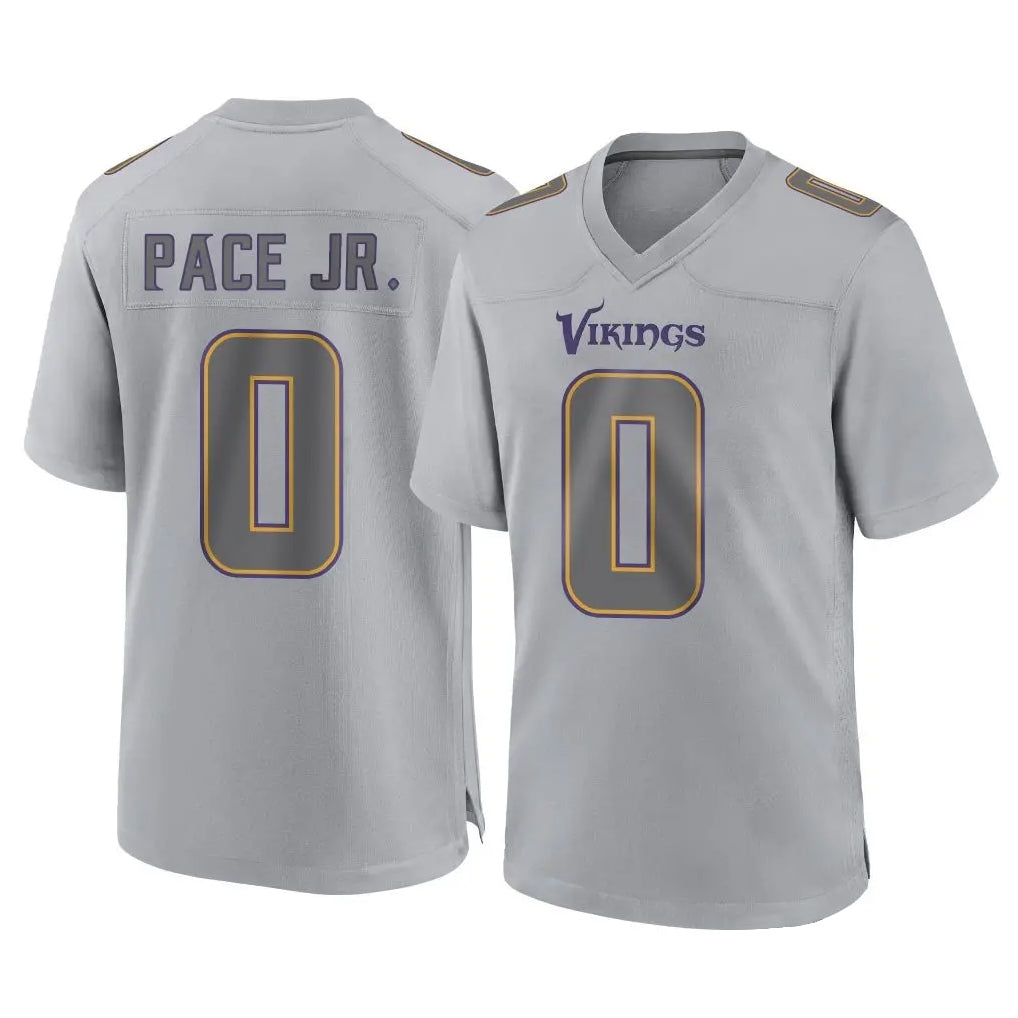 Ndoa MN.Vikings #0 Ivan Pace Jr. Player Gray Atmosphere Fashion Home Game Stitched Jerseys