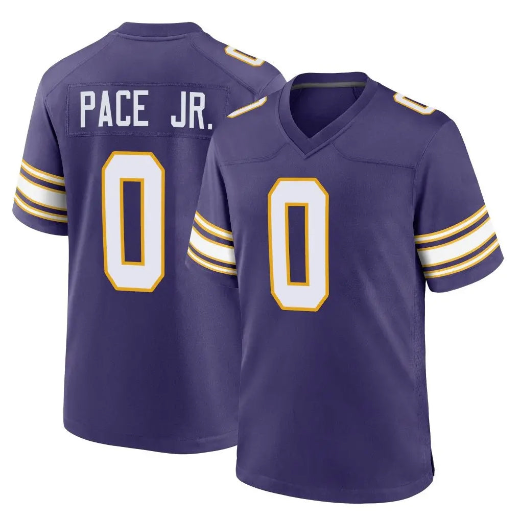 Ndoa MN.Vikings #0 Ivan Pace Jr. Player Purple Classic Home Game Stitched Jerseys