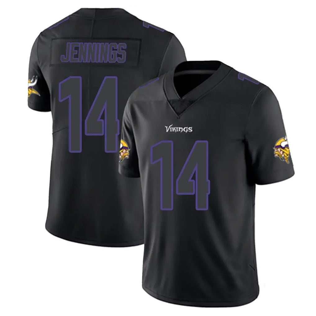 Ndoa MN.Vikings #14 Jauan Jennings Player Black Impact LImited Home Game Stitched Jerseys