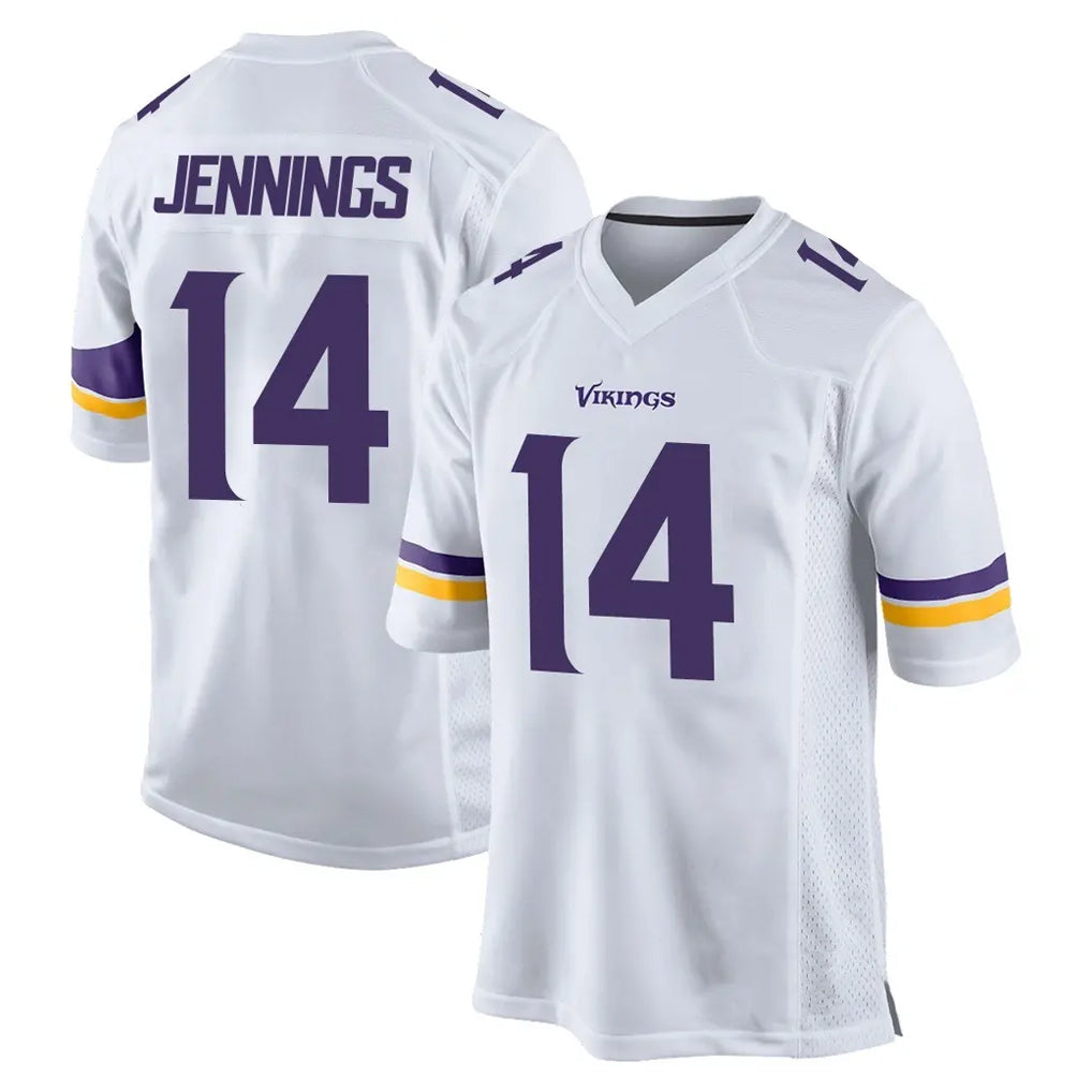 Ndoa MN.Vikings #14 Jauan Jennings Player White Home Game Stitched Jerseys