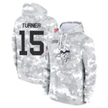 Ndoa MN.Vikings #15 Dallas Turner Player Arctic Camo Salute to Service Pullover Hoodies Limited Game Stitched Jerseys