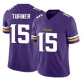 Ndoa MN.Vikings #15 Dallas Turner Player Purple Limited Vapor F.U.S.E. Home Game Stitched Jerseys