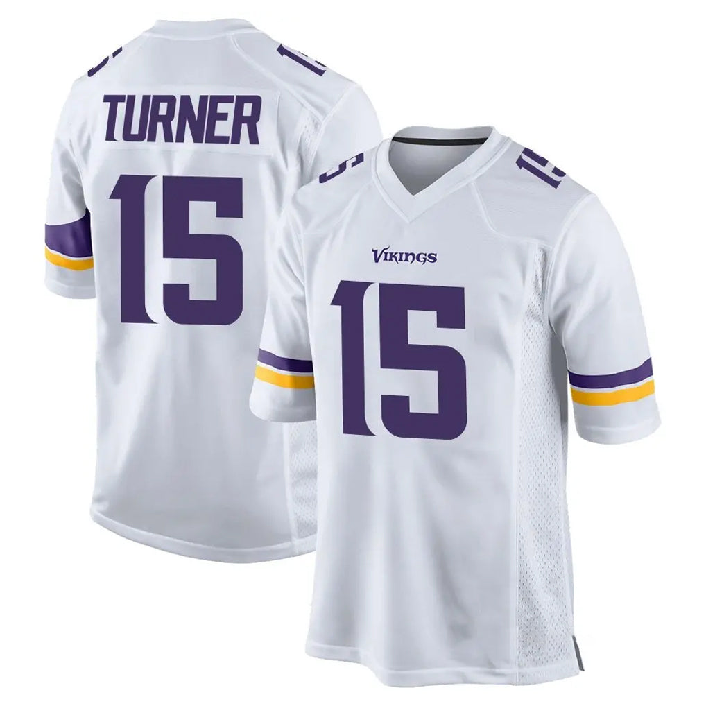 Ndoa MN.Vikings #15 Dallas Turner Player White Home Game Stitched Jerseys