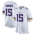 Ndoa MN.Vikings #15 Dallas Turner Player White Home Game Stitched Jerseys