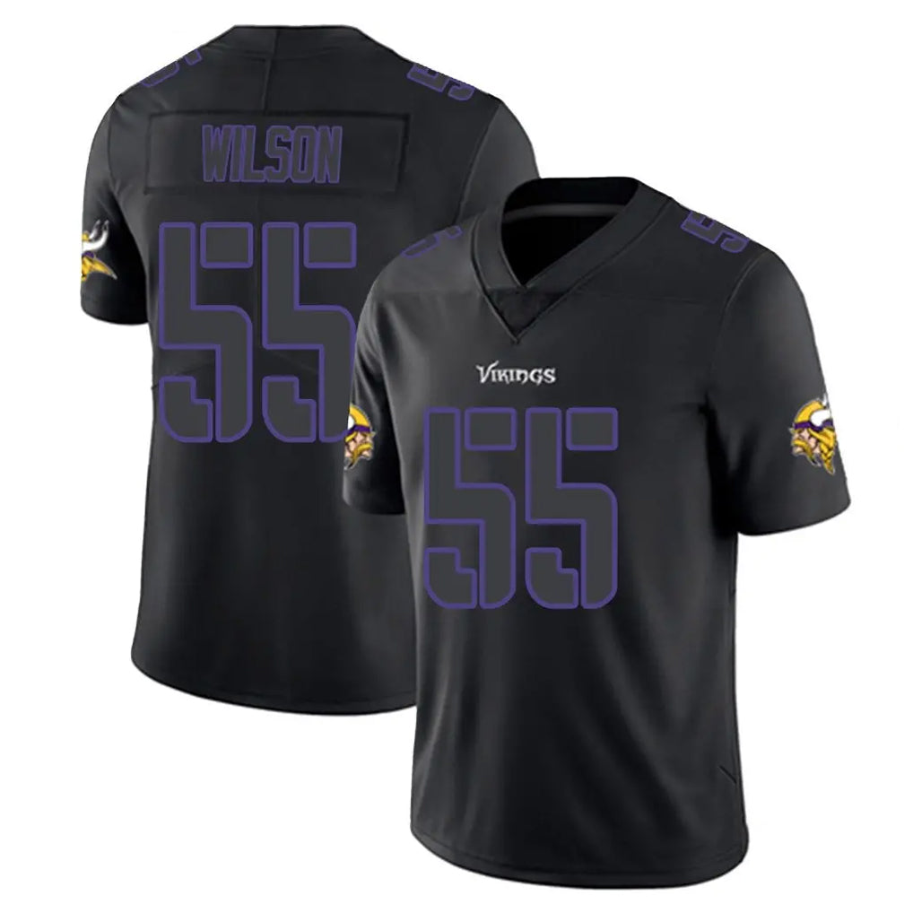 Ndoa MN.Vikings #55 Eric Wilson Player Black Impact LImited Home Game Stitched Jerseys