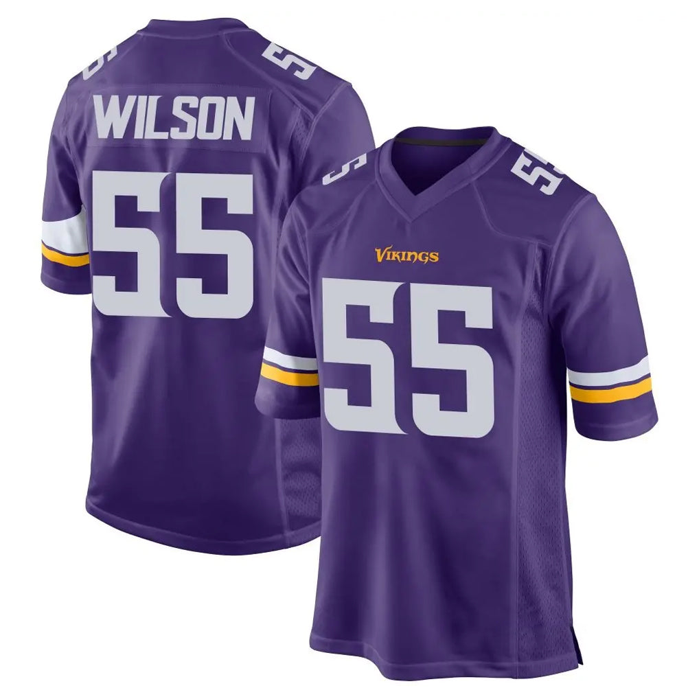 Ndoa MN.Vikings #55 Eric Wilson Player Purple Home Game Stitched Jerseys