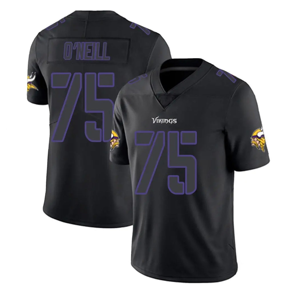 Ndoa MN.Vikings #75 Brian O'Neill Player Black Impact LImited Home Game Stitched Jerseys