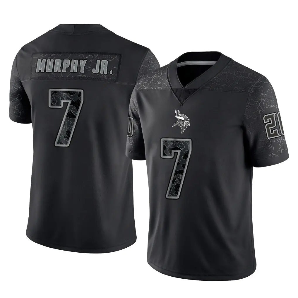 Ndoa MN.Vikings #7 Byron Murphy Jr. Player Black Reflective LImited Home Game Stitched Jerseys