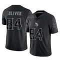Ndoa MN.Vikings #84 Josh Oliver Player Black Reflective LImited Home Game Stitched Jerseys