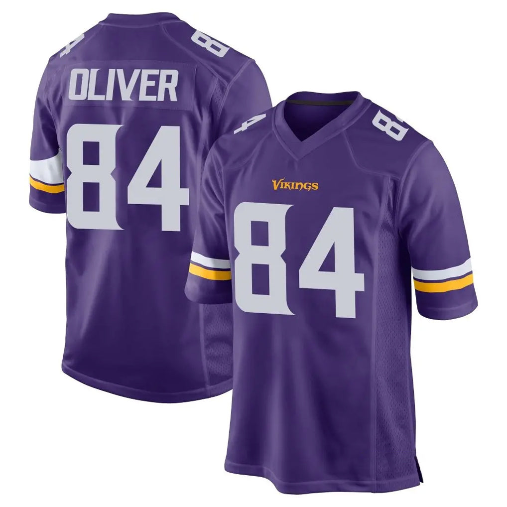 Ndoa MN.Vikings #84 Josh Oliver Player Purple Home Game Stitched Jerseys