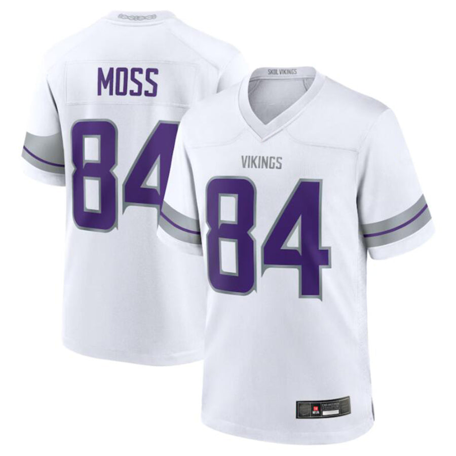Ndoa MN.Vikings #84 Randy Moss White Alternate Retired Player Game American Stitched Jerseys