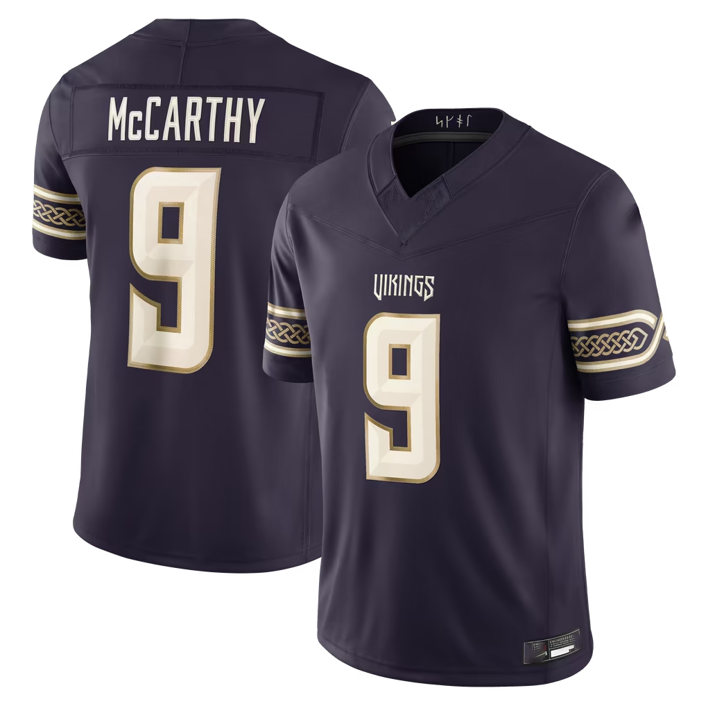 Ndoa MN.Vikings #9 J.J. McCarthy Purple 2026 Rivalries Collection Limited Stitched Jerseys