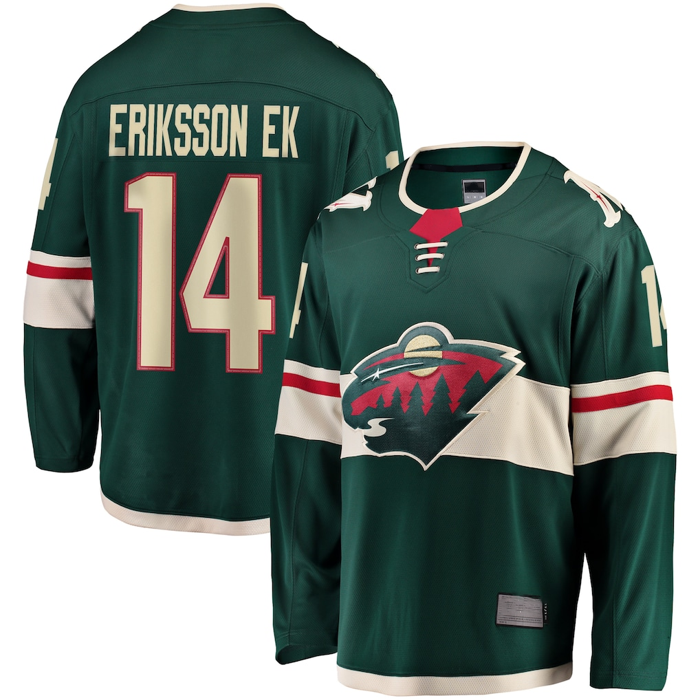 Ndoa M.Wild #14 Joel Eriksson Ek Green Breakaway Jerseys