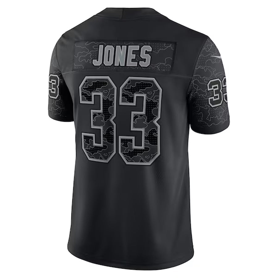 Ndoa MN.Vikings #33 Aaron Jones Player Black REFLECTIVE Limited Stitched Jerseys