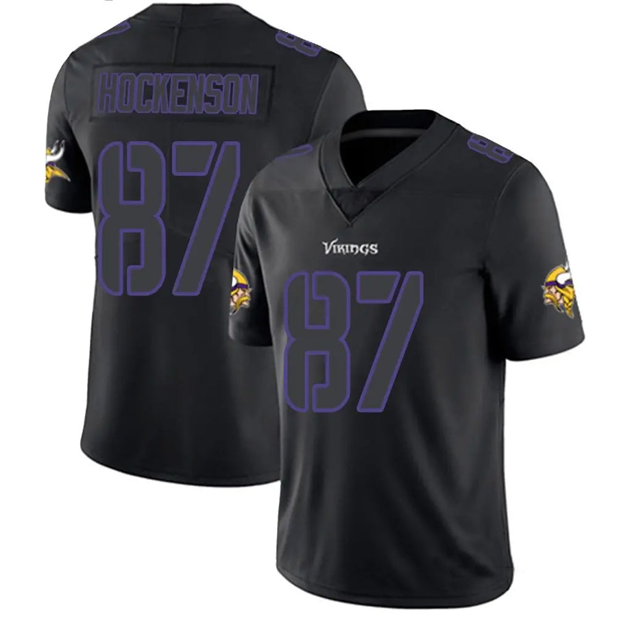 Ndoa MN.Vikings #87 T.J. Hockenson Player Limited Black Impact Game Stitched Jerseys