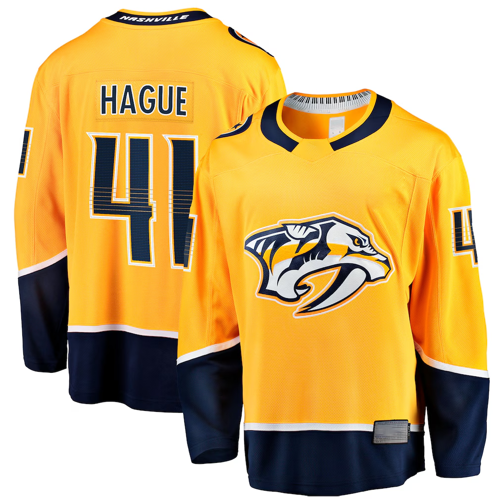 Ndoa N.Predators #41 Nicolas Hague Gold Home Breakaway Jerseys