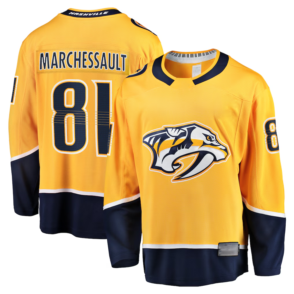Ndoa N.Predators #81 Jonathan Marchessault Gold Home Premier Breakaway Player Jerseys