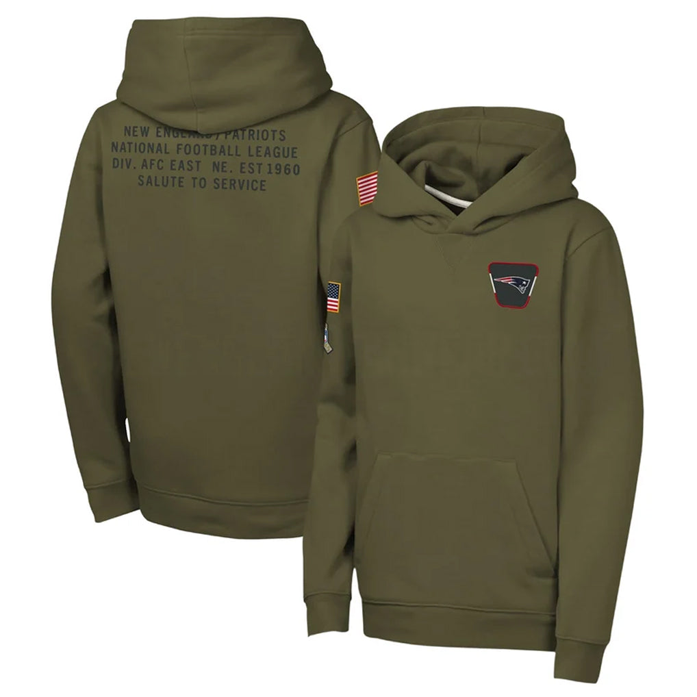 Ndoa NE.Patriots Olive Salute to Service Pullover Hoodies Limited Blank Player Stitched Jerseys