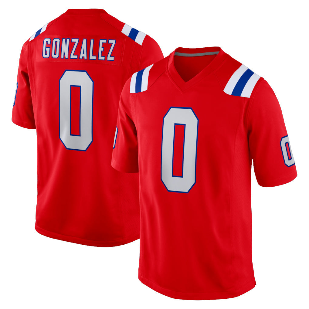 Ndoa NE.Patriots #0 Christian Gonzalez Player Red Home Game Stitched Jerseys