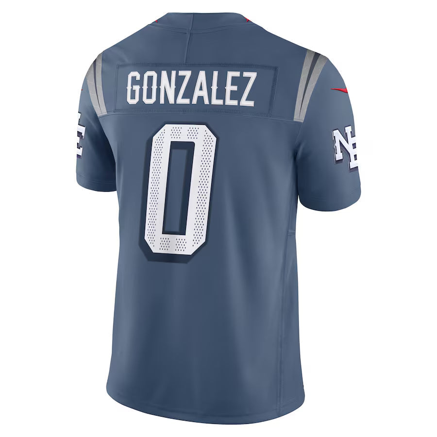 Ndoa NE.Patriots #0 Christian Gonzalez Player Storm Blue Rivalries Collection Limited Stitched Jersey