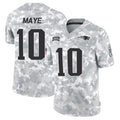 Ndoa NE.Patriots #10 Drake Maye Player Arctic Camo Salute to Service Limited Stitched Jerseys