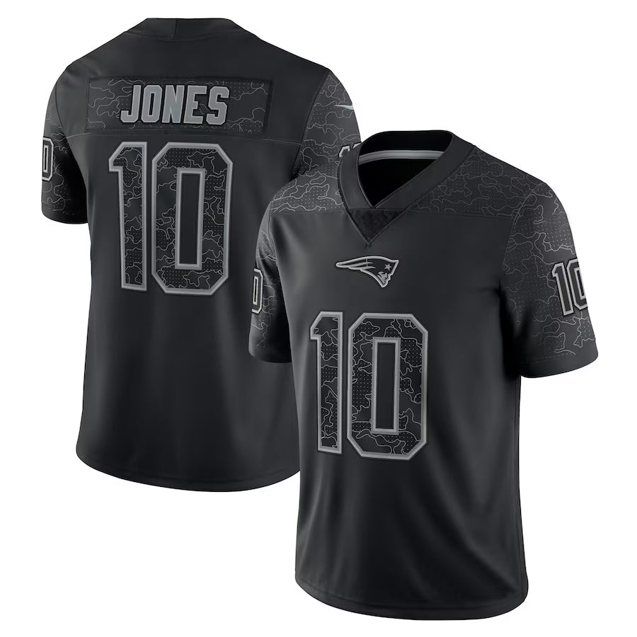 Ndoa NE.Patriots #10 Drake Maye Player Black REFLECTIVE Limited Stitched Jerseys