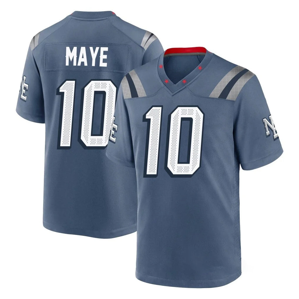 Ndoa NE.Patriots #10 Drake Maye Player Blue Rivalries Collection Home Game Stitched Jerseys