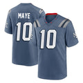 Ndoa NE.Patriots #10 Drake Maye Player Blue Rivalries Collection Home Game Stitched Jerseys