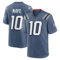Ndoa NE.Patriots #10 Drake Maye Player Storm Blue Rivalries Collection Game Stitched Jerseys