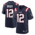 Ndoa NE.Patriots #12 Tom Brady Player Navy Game Replica Stitched Jerseys