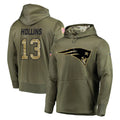 Ndoa NE.Patriots #13 Mack Hollins Player Olive Salute to Service Pullover Hoodies Home Game Stitched Jerseys
