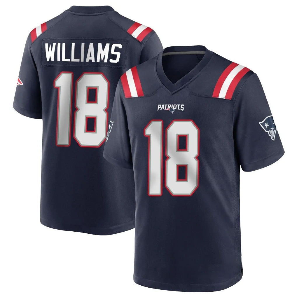 Ndoa NE.Patriots #18 Kyle Williams Player Navy Home Game Stitched Jerseys