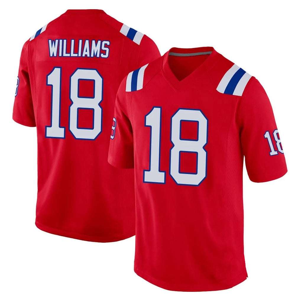 Ndoa NE.Patriots #18 Kyle Williams Player Red Home Game Stitched Jerseys