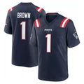 Ndoa NE.Patriots #1 A.J. Brown Player Navy Home Game Stitched Jerseys