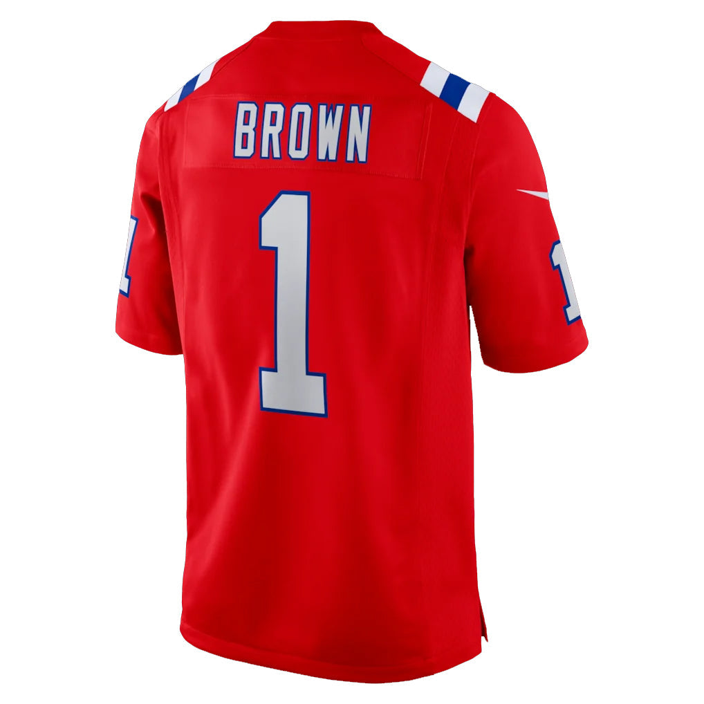 Ndoa NE.Patriots #1 A.J. Brown Player Red Home Game Stitched Jerseys