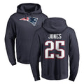 Ndoa NE.Patriots #25 Marcus Jones Player Navy LOGO Pullover Hoodies Home Game Stitched Jerseys