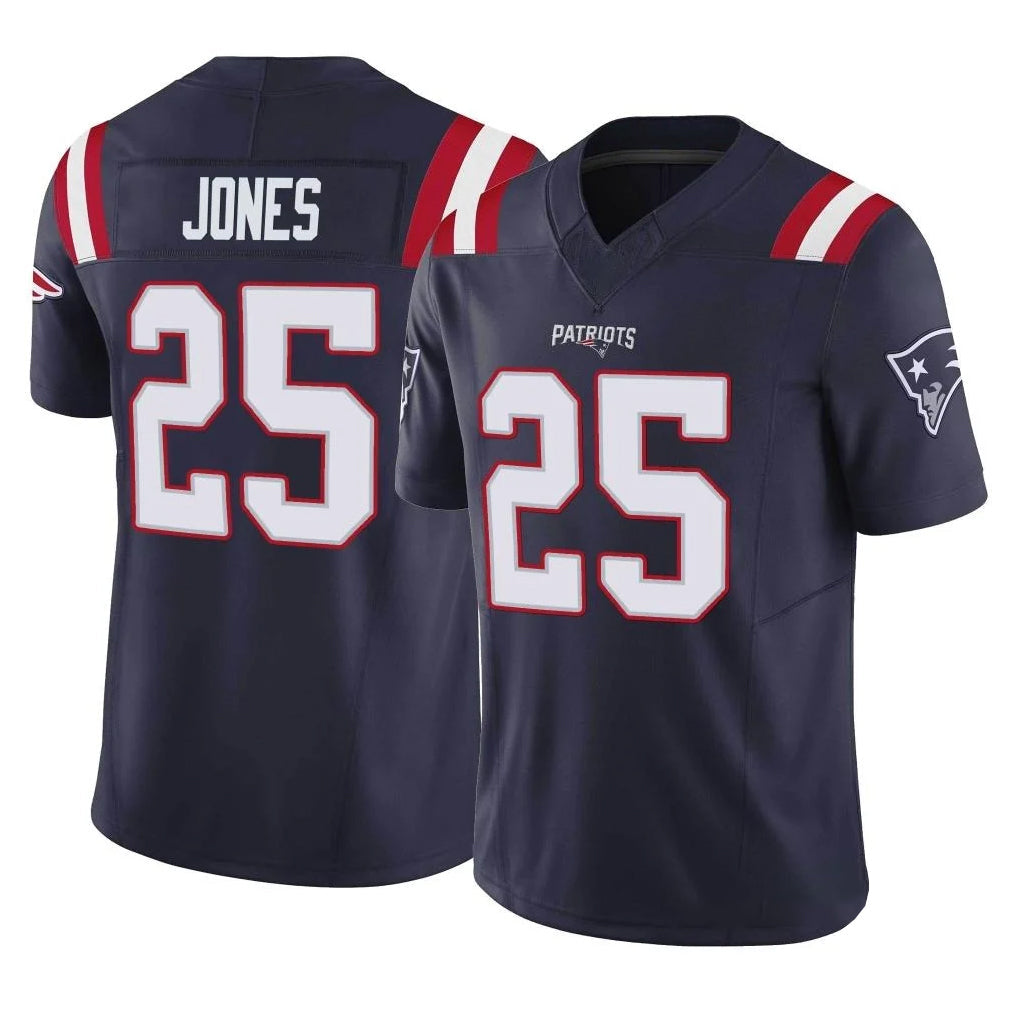 Ndoa NE.Patriots #25 Marcus Jones Player Navy Limited Vapor F.U.S.E. Home Game Stitched Jerseys