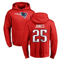 Ndoa NE.Patriots #25 Marcus Jones Player Red LOGO Pullover Hoodies Home Game Stitched Jerseys